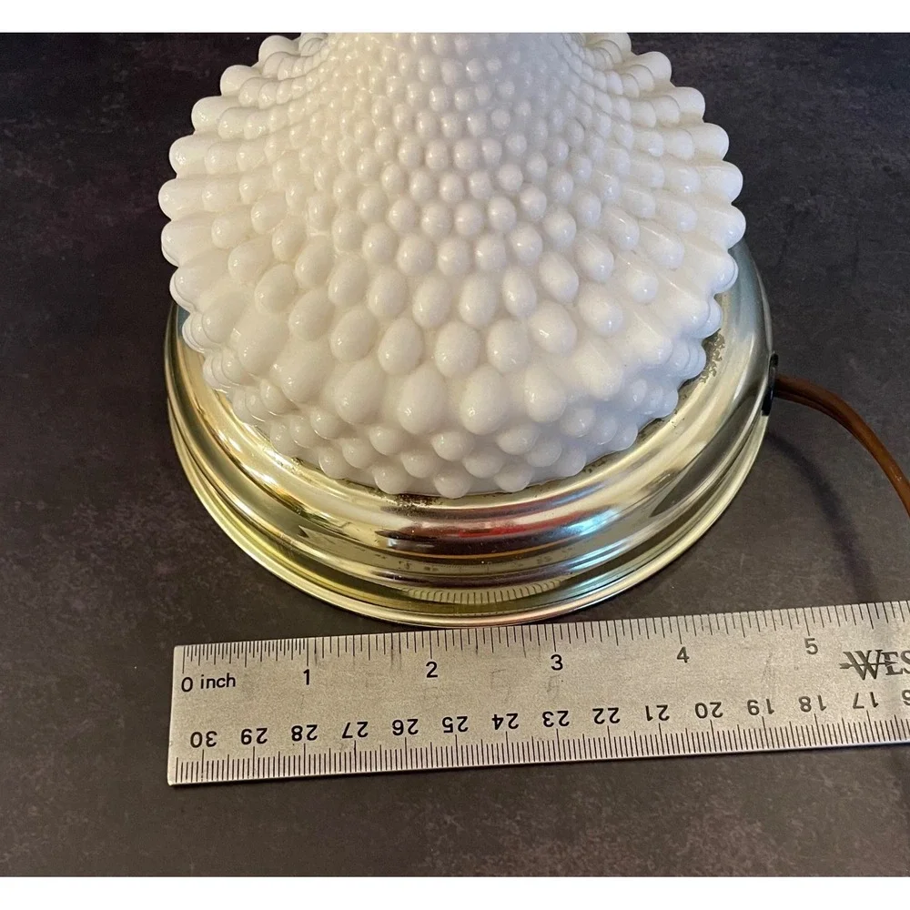 Fenton Style Hobnail Milk Glass Table Lamp White Excellent Vintage Must Rewire - Picture 14 of 16